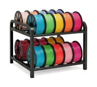 WHOOLEFUN 3d Printer Filament Storage Rack, 2-tier Metal Spool Holder, Hold 20 Spools, Carbon Steel Shelf Organizer For 200g/500g/1kg Spools, For Pla/abs/tpu Consumables