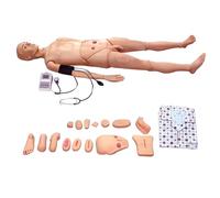 WHOOLEFUN Demonstration Human Manikin, Patient Care Medical Model with Arm Blood Pressure, 15 Training Modules, Trauma Teaching Model, Anatomical Human Model, for Nursing Wound