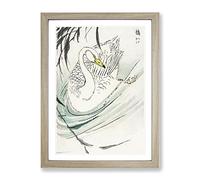 Whooper Swan By Numata Kashu Asian Japanese Framed Print | A2 Oak Framed Wall Art | Ready to Hang | Asian Animal Picture | Living Room Bedroom Lounge Office