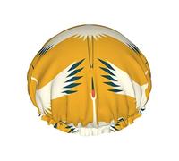 Whooping Crane Migration Wingspan Wallpaper Sunshine Waterproof Shower Cap,Elastic Bathing Hair Cap Environmental Protection Hair Bath Caps, Double WaterproofBathing Shower Hat