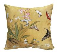 whooplaArt Double Sided Printed Butterfly Yellow Plush Throw Pillow Covers, 18x18 inches, for Home Decor