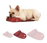 Whoopub Dog and Cat Bolster Pillow for Medium Dogs and Cats, Benefit for Cervical Vertebra and Neck, Easy to Carry When Traveling, with High Resilience Foam, Machine Washable Cover (Red, Medium)