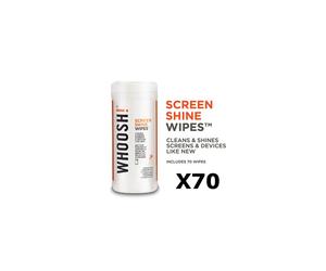 WHOOSH! 70x Screen Shine Disposable Anti-Microbes Wipes + 1 Mini Cloth
