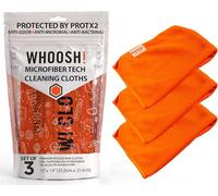 WHOOSH! Microfiber Cleaning Cloth, 3 Pack, Glasses and Screen Cleaning Cloth, Suitable for TV, Car Screen, Computer, Laptop, iPad, MacBook, Smart Phone, Monitor, Watches (14”x14”), Orange
