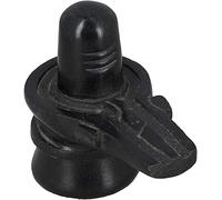 Whopper Hindu God Shiva Lingam Statue for Puja, Stone Carving, Portable Size for Travel (Black, 3X1.5 inchX3.5" Inch.)