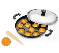 WhopperIndia AppamPatra Paniyaram Non Stick Pan with Stainless Steel Lid 30.48cm