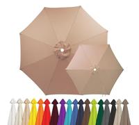 WHOROB 2m 2.15m 2.5m 2.7m 3.0m 4.0m Replacement Parasol Canopy for 6/8 Arms, Waterproof Outdoor Garden Parasol Fabric Cover, UV Protection Sun Shade Replacement Top Only(Champagne,6-RIBS-8.8FT/2.70m)