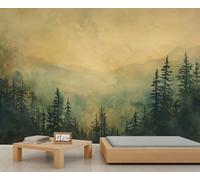 WHOROB Pine Tree Forest Mural Woodland Room Wallpaper Woods Trees Nature Scenery Wallpaper Mountain Coniferous Forest Wall Paper for Bedroom Mural for Living Room Kids Room 232X158cm