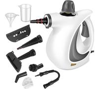 WHOROB Red Hut Steam Cleaner, Pressurised Handheld Steam Cleaner Pressurized Handheld Multi-surface Steamer with 9 Aessories, Cleaner for Floor, Upholstery, Grout, Car and Home Use（）
