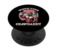 Whos Your CrawDaddy Crawfish Retro Crayfish Crawdad Dad Men PopSockets Adhesive PopGrip