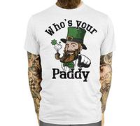 Who's Your Paddy Tshirt - Funny Tshirt St Patricks Day Clothes Men Women - Leprechaun Novelty Joke Pun Top, XXL - Mens, White