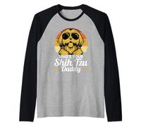 Who's Your Shih Tzu Daddy Retro Dog Shih Tzu Men Raglan Baseball Tee