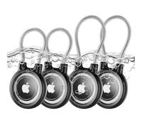 WhoseID Compatible with Apple Airtag Case Keychain Holder, IPX8 Waterproof Air Tags-4 Pack Cases Keychain Holder Easy Twist-Off Cap with Durable Matel Keyring for Luggage,Item Finder, Backpack, Kids