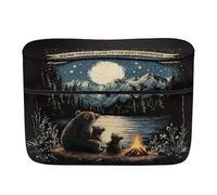 Whosucclay 30lb Propane Tank Cover for RV Camper Travel Trailer,All Weathe Universal Propane Tank Cover, Gas Cylinder Cover,RV Accessories-Bear Campfire