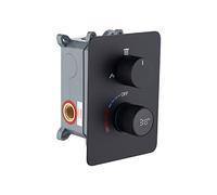 WHSHOWER 3 Outlet Function Solid Brass LED Digital Display Diverter Valve Trim Kit Matte Black Concealed Shower Mixer Valve