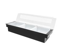 whsiodj 3-Compartment Condiment Holder | 19.7 * 5.9 * 3.9 in with Transparent Flip Lid and Removable Inner Grids can be Loaded with Fruit But Also Spices Condiments Grains