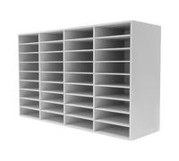 whsiodj 36 Compartment Literature Organiser Heavy Duty 176lbs Load Capacity Removable Partitions Document Holder Magazine File Rack for Office Classroom (White, 36)