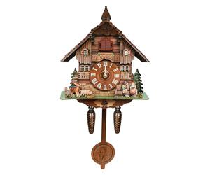 whsiodj Cuckoo Clock Wall Mounted Bird House Chime Clock 7AM-9PM Battery Powered MDF Modern Home Decor Volume Adjustable Easy Install UK Living Room Gift