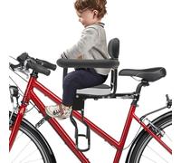 whsiodj Kids Bike Seat Front Mount, Adjustable Steel Frame Child Bicycle Seat with Removable Guardrail & Foot Pedals, High Safety for Children 1-5 Years, 80kg Load, fits Mountain/City Bikes