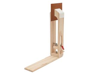 whsiodj Leather Stitching Clamp Adjustable Grip with PU Protection for Hand Sewing Belts Wallets Bags Stable Wooden Base Includes Sandpaper Strips