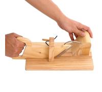 whsiodj Sausage Guillotine,Commercial Sausage Slicer Stainless Steel, Push-Pull Handle Safety Lock Compact 11.22in,Durable Rubber Tree Wood for Deli Restaurant Home Kitchen