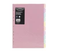 WHSmith Pastel A4 10-Part Plastic Subject Dividers