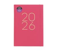 WHSmith Pink Linen A5 2026 Day to Page Essential Diary