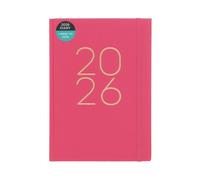 WHSmith Pink Linen A5 2026 Week to View Essential Diary
