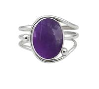 WHSY127 Amethyst Ring Silver overlay Style Ring for Women Ring for Birthday Wedding Best Gift For Her Boho Jewelry By