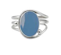 WHSY127 Blue Chalcedony Ring Silver overlay Style Ring for Women Ring for Birthday Wedding Best Gift For Her Boho Jewelry By