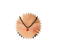 WHSY127 Goth Necklace Gothic Black Chunky Necklace Choker Onyx Red Beaded Thick Necklace Chain Teardrop Pearl Pendant Necklace Round Beads Strand Necklace Minimalist Necklace Jewelry for Women