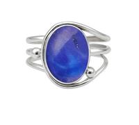 WHSY127 Lapis Lazuli Ring Silver overlay Style Ring for Women Ring for Birthday Wedding Best Gift For Her Boho Jewelry By