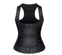 WHSY127 Support Belt Back Sauna Sweat Steam Trainer Corset Slimming Vest Waist Tightening Body Shaper Support(Black-b,3XL) Beautiful