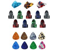 WHTCHSU 9 index finger picks, 3 thumb picks, 8 0.46mm guitar picks for guitars, ukuleles,banjo (mixed colors)