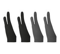 WHTCHSU Artist Gloves, 4 Pack - Black, Gray - 3.15 x 8 inch - For Drawing, Sketching, Inking, Coloring, Digital Drawing - Universal for Both Hands, Reduces Friction