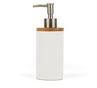 Whthteey Ceramic Soap Dispenser Stainless Steel Pump for Kitchen and Bathroom Decorative Housewarming Gift (White)