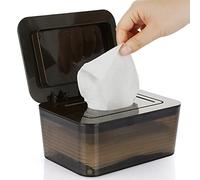 Whthteey Large Capacity Wipes Dispenser Removable Plastic Wipes Case Keeps Wipes Fresh (Black)