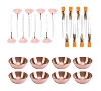 Whtkoph 24 Pieces Facial Care Brushes Collection With Mixing Bowls For Even Application Flat Brush And Fan Brush Included Reusable Nylon Stainless Steel Tool Suitable For Routine
