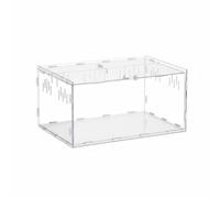 Whtkoph Acrylic Terrarium Transparent Enclosure Reptile Habitat Animal Cage Premium Acrylic Secure Closure Comfortable Living Suitable for Corn Serpents Scorpions Geckos Home Protection, 30-20-15