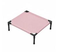 Whtkoph Cat Bed Elevated Cot Raised Sleeping Couch Oxford Cloth Breathable Sturdy PVC Frame Suitable for Indoor Lounge Outdoor Travel Camping, Large, Linen Pink