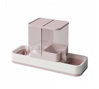 Whtkoph Cat Feeder Automatic Dispenser Dispenser Water Dispenser Pet Bowls 2 In With Weight Driven Refill And Transparent Window suitable for cats and dogs home use short trips, Pink