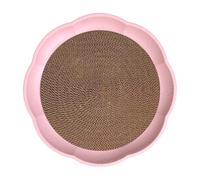 Whtkoph Cat Scratch Pad Scratcher Lounge Replacement Board Round Pet Bed Cardboard Core Protector Furniture with Corrugated Surface Suitable for Living Room, Pink