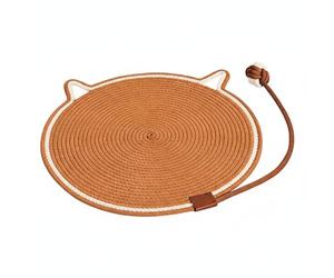 Whtkoph Cat Scratching Pad Cat Scratcher Rope Woven Cozy in in summer Suitable for indoor cats kitten play areas pet corners living rooms bedrooms, Brown, 50CM