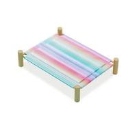Whtkoph Cooling Elevated Pet Bed Dog Lounger Breathable Mesh Wood Frame Gel Pad Off Floor Ventilation suitable for living room, Small 49 31.5 15cm For Pets Within 10 Catties, style to 1