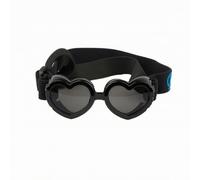 Whtkoph Eyewear Pet Sunglasses Glasses Goggles Shades With Heart Frame And Dark Tinted Lenses TPEE Polycarbonate Materials Secure Head Wrap suitable for photos outings dress up, Black, Black