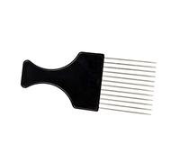 Whtkoph Hair Pick Comb Wide Metal Styling Tool Detangle Braid Hair Non Slip Handle for African American Hairdressing Suitable for Home Use, Type 1