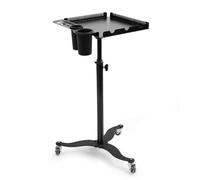 Whtkoph Hair Salon Trolley Rolling Cart Station Organizer Stand With Rolling Casters Height Adjustable Support Tray With Raised Edge and Slots suitable for stylists barbershops home use, Black