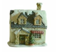 Whtkoph House Figurine Handcrafted Miniature Cottage Resin Model Vintage Country Home Accessory Charming Landscape Ornament Suitable for Gift Giving Bookshelf, Christmas House
