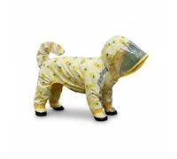 Whtkoph Industrial Garment Dog Raincoat Full Body Pet Clothing Waterproof Hooded Leash Hole Coverage Polyester for Small Dogs Suitable for Outdoor Walks Daily, M Back Length 29-33cm, Weight 7-9 Jin