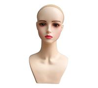 Whtkoph Mannequin Display Stand Female Mannequin Head with Shoulder Manikin Head Model Bald Head Holder Lightweight PVC Suitable for Gift Giving Home, Style D